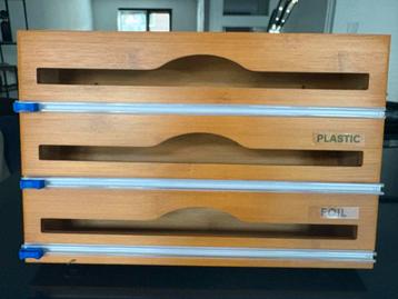 Bamboe Folie Dispenser 3-in-1 - 12 Stuks Nieuw beschikbaar voor biedingen