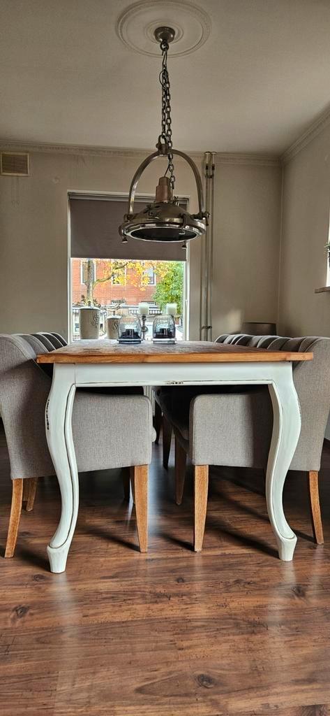 Eettafel met 6 stoelen, Huis en Inrichting, Tafels | Eettafels, Zo goed als nieuw, 50 tot 100 cm, Rechthoekig, Ophalen