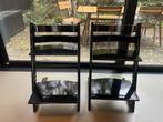2x Stokke Tripp Trapp stoelen zwart, Ophalen, Gebruikt, Meegroeistoel