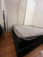 Zwart bed, Huis en Inrichting, Slaapkamer | Bedden, Gebruikt, Stof, 140 cm, Basic