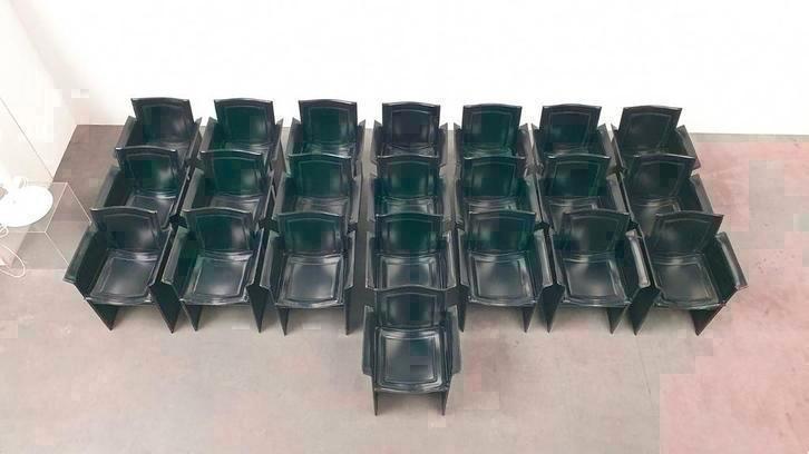 22x Vintage Solaria style chairs Arrben Italy 70s, Huis en Inrichting, Stoelen, Gebruikt, Zwart, Ophalen