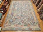 Handgeweven oosterse wollen kelim 353x245, Info@SlatsAntiek.nl, Crème, Vof Slats Antiek, Ophalen of Verzenden