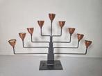 Grote judaica menorah koper vintage brutalist., Gebruikt, 50 tot 75 cm, Onbekend, Ophalen of Verzenden