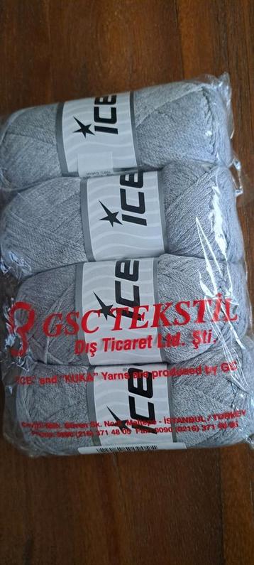Iceyarns Natural Cotton air- 4 Bollen Grijs beschikbaar voor biedingen