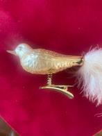 Oude antieke vintage kerstornament/kerstclip vogel goud, Diversen, Kerst, Ophalen of Verzenden, Nieuw