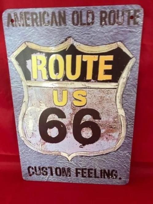 Bordje Route 66, Verzamelen, Merken en Reclamevoorwerpen, Nieuw, Reclamebord, Ophalen of Verzenden