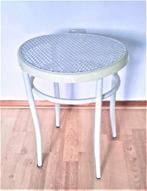 KRUK/BIJZETTAFEL WEBBING+METALEN ONDERSTEL+/- Ø40X50CM, Huis en Inrichting, Tafels | Bijzettafels, Minder dan 55 cm, Metaal of Aluminium