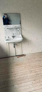 Vintage Wastafel met marmer planchette, Huis en Inrichting, Badkamer | Badkamermeubels, Zo goed als nieuw, Ophalen