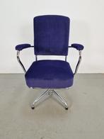 Vintage Paul Schuitema refurbished Fana Bureaustoel Stoel 60, N, N, Blauw, Ophalen of Verzenden