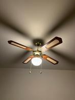 Vintage Plafondventilator met Lamp, Ophalen, Gebruikt, Hout, Minder dan 100 cm