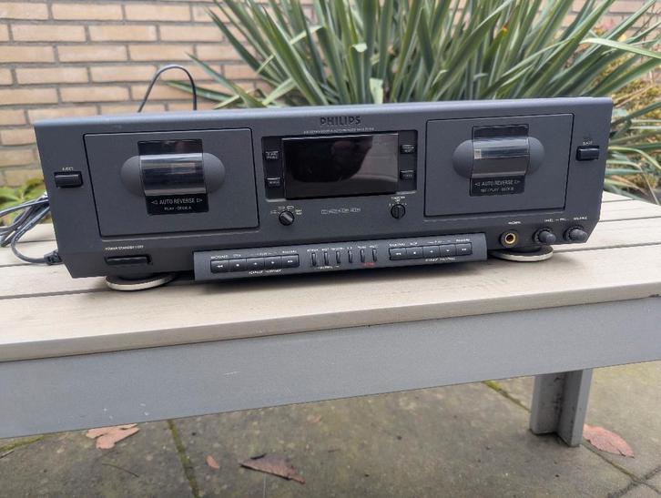 Cassettedeck Philips FC930, Audio, Tv en Foto, Cassettedecks, Dubbel, Philips, Auto-reverse, Tiptoetsen, High speed dubbing, Ophalen of Verzenden