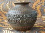 Prachtige zware antieke Oosterse pot van bewerkt brons 14 cm, Antiek en Kunst, Ophalen of Verzenden