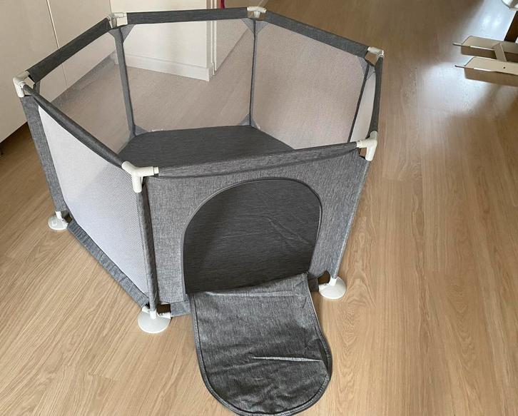 Lupilu babybox/play pen grijs, Kinderen en Baby's, Boxen, Zo goed als nieuw, Overige vormen, Ophalen