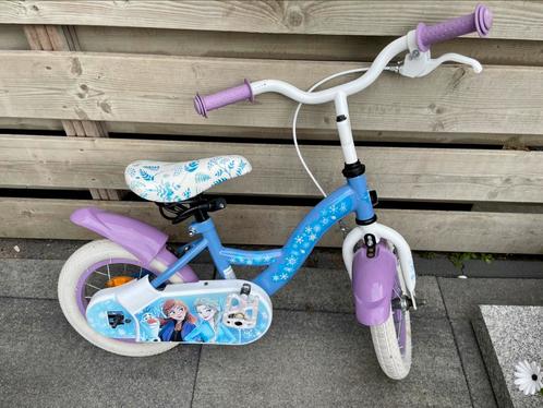 Disney Frozen 2 Kinderfiets - Meisjes - 12 inch Blauw/Paars, Fietsen en Brommers, Fietsen | Kinderfietsjes, Zo goed als nieuw