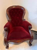 2 antieke rode stoelen, Antiek en Kunst, Antiek | Meubels | Stoelen en Banken, Ophalen