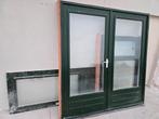Houten pui opennslaande deuren en dubbel glas., Doe-het-zelf en Verbouw, Kozijnen en Schuifpuien, Ophalen, Gebruikt, Deurkozijn
