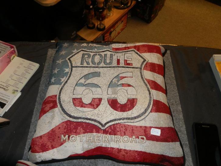 Route 66 kussens afm 40x40 cm nieuw, Verzamelen, Retro, Overige typen, Ophalen of Verzenden
