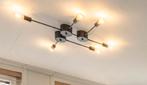 Mooie plafondlamp zwart met 6 sierledlampen, Ophalen, Zo goed als nieuw