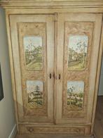 Prachtige handgeschilderde brocante kast, Antiek en Kunst, Antiek | Meubels | Kasten, Ophalen of Verzenden