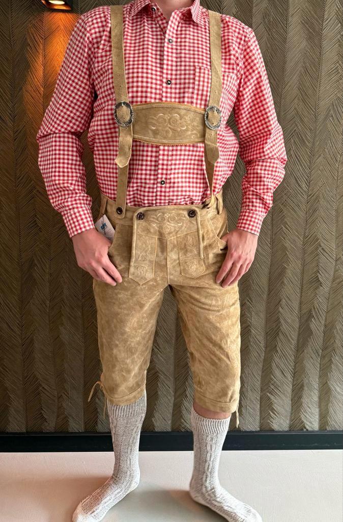 Lederhose NIEUW echt leer complete set, Kleding | Heren, Carnavalskleding en Feestkleding, Nieuw, Kleding, Carnaval, Maat 52/54 (L)