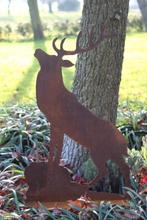 Hert op staander roest staal tuin, Tuin en Terras, Ophalen, Overige typen, Nieuw, Nvt