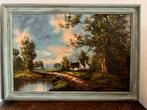Henner Knauf: ( 1901-1976) dorps leefplaatje., Antiek en Kunst, Kunst | Schilderijen | Klassiek, Ophalen