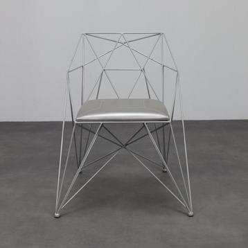 SALE: Geometric Metal Wire Chair, 2000s 10 pcs beschikbaar voor biedingen