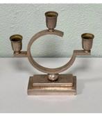 Antieke Just Andersen tin tinnen driedelige kandelaar diearm, Ophalen of Verzenden