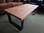 Salontafel eiken - stalen poten, Ophalen, 100 tot 150 cm, 50 tot 100 cm, Zo goed als nieuw
