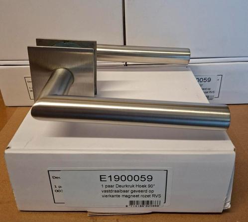 Deurkruk Intersteel Hoek rvs, Doe-het-zelf en Verbouw, Hang- en Sluitwerk, Nieuw, Klink of Kruk, Rvs, Ophalen of Verzenden
