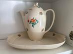 Vintage Petrus Regout Theepot met Dienblad, Ophalen of Verzenden