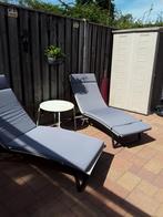 Verstelbare en inklapbare ligbedden incl. Matrassen en matra, Ophalen, Gebruikt, Aluminium, Verstelbaar