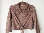 Vero Moda korte knoop knot blouse bloemetjes L (40), Kleding | Dames, Blouses en Tunieken, Maat 38/40 (M), Bruin, Verzenden, Vero Moda