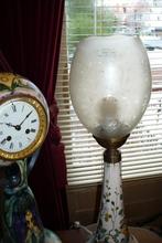 Fraaie puntgave antieke Zuid Holland plateel lamp, Antiek en Kunst, Antiek | Keramiek en Aardewerk, Ophalen of Verzenden