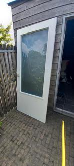 binnendeur met matglas en scharnieren, Gebruikt, Deurkozijn, 150 tot 225 cm, Hout