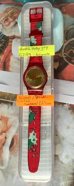 Swatch XMas GZ189 “ Holly Joy “ , Limited & numbered, Leer, Verzenden, Polshorloge, Swatch