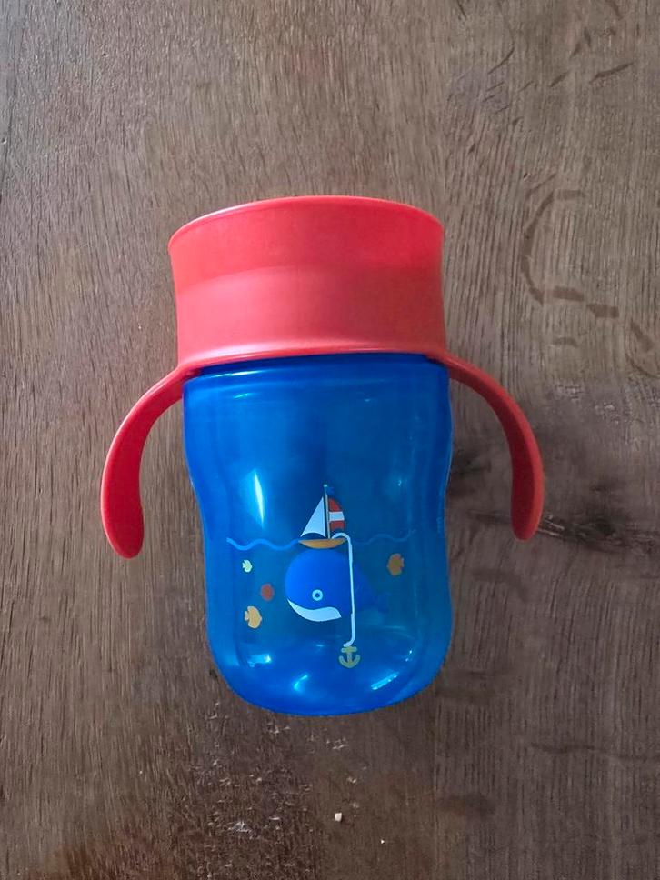 Philips Avent Grown Up Cup (grote-mensenbeker) blauw rood, Kinderen en Baby's, Babyvoeding en Toebehoren, Zo goed als nieuw, Overige typen