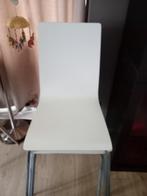 4 Witte Stoelen - Metalen Poten, Gebruikt, Wit, Vintage, Ophalen of Verzenden
