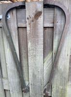 2 antieke koperen Deurbeugels / Muurbeugels / grepen no. 3, Doe-het-zelf en Verbouw, Ophalen, Zo goed als nieuw, Binnendeur, 200 tot 215 cm