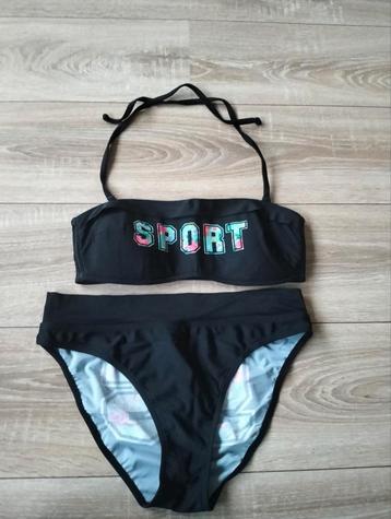 Zwarte Bikini met Sport Opdruk - Maat 40 beschikbaar voor biedingen