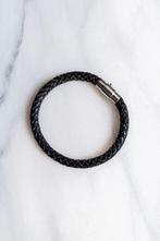 Zwarte Leren Armband Unisex, Ophalen of Verzenden, Gebruikt, Zwart, Overige materialen