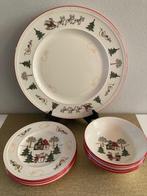 4 pers kerst taart / gebak set Wedgwood Windsor Christmas, Ophalen of Verzenden, Zo goed als nieuw, Bord(en), Wedgwood