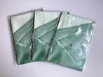 3 sets van 2 damasten servetten, lichtgroen, €5 per set, Ophalen of Verzenden, Nieuw, Rechthoek