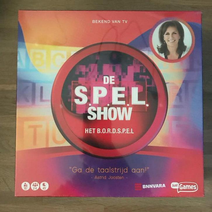 De Spelshow S.P.E.L show Bordspel - Just Games Nieuw in seal, Hobby en Vrije tijd, Gezelschapsspellen | Bordspellen, Nieuw, Ophalen of Verzenden
