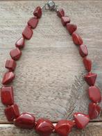 Rode jaspis edelstenen collier, Sieraden, Tassen en Uiterlijk, Antieke sieraden, Verzenden, Overige materialen, Ketting