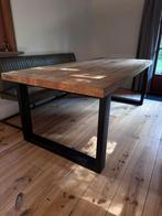 Eetkamertafel Trevor - bruin/zwart - 78x220x100 cm, Ophalen, 50 tot 100 cm, Zo goed als nieuw, Vijf personen of meer