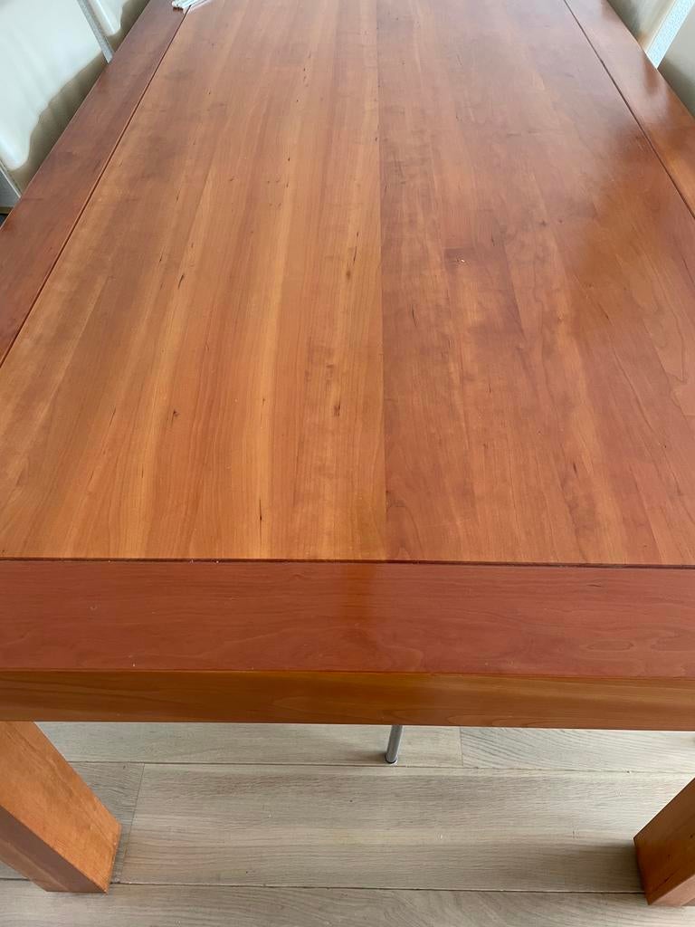 Eettafel kersen blank gelakt modern 2 x 1 meter, Huis en Inrichting, Tafels | Eettafels, Ophalen, Gebruikt, 200 cm of meer, 50 tot 100 cm