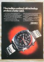 Advertentie Seiko Chronograph automatic, Verzamelen, Tijdschriften, Kranten en Knipsels, 1960 tot 1980, Knipsel(s), Buitenland