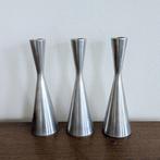 3 metalen kandelaars Erika Pekkari voor Ikea. Götta Design, Gebruikt, Ophalen of Verzenden, Metaal, Kandelaar