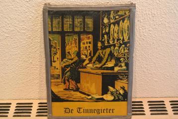 Vintage Gebrandschilderd Glas en Loodraam De Tinnegieter beschikbaar voor biedingen